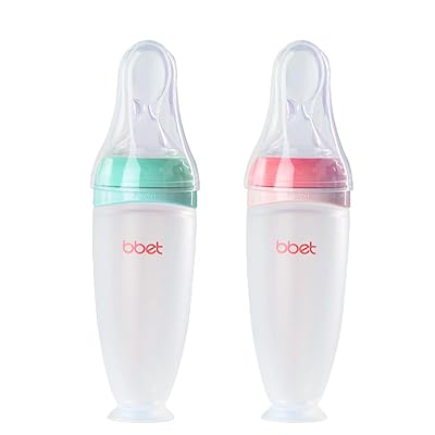 Silicone Baby Food Dispensing Spoon Feeder - Infant Squeeze Cereal Feeder