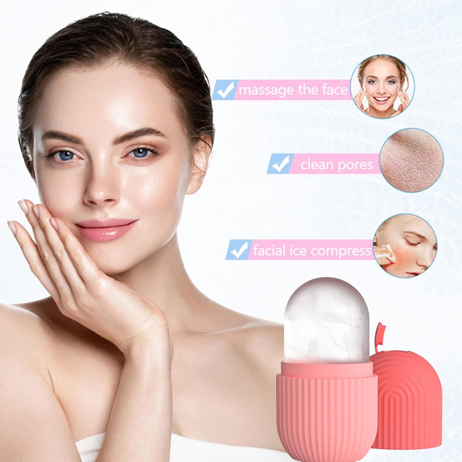Ice Face Roller, Reusable Silicone Mold Face Massage