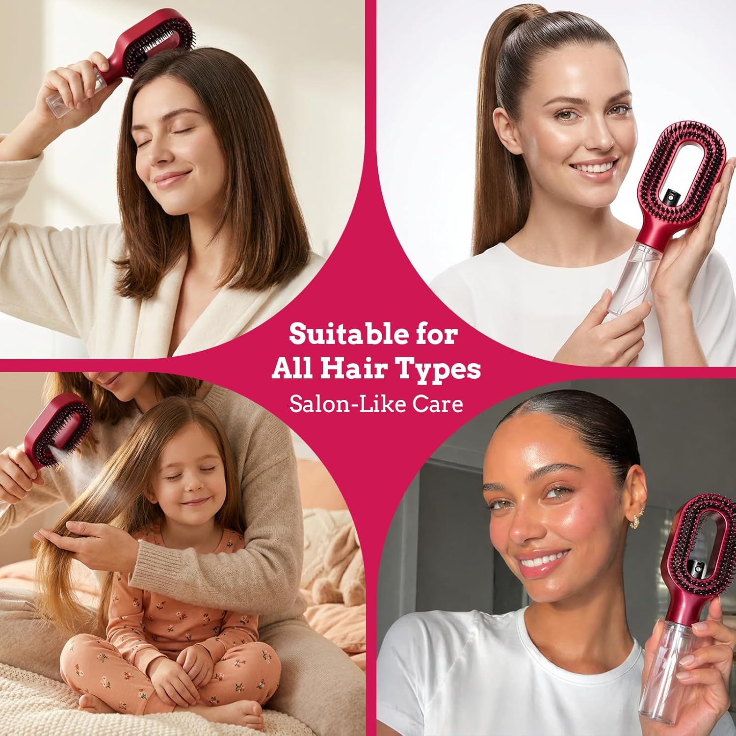 Hair Brush with Spray Mister