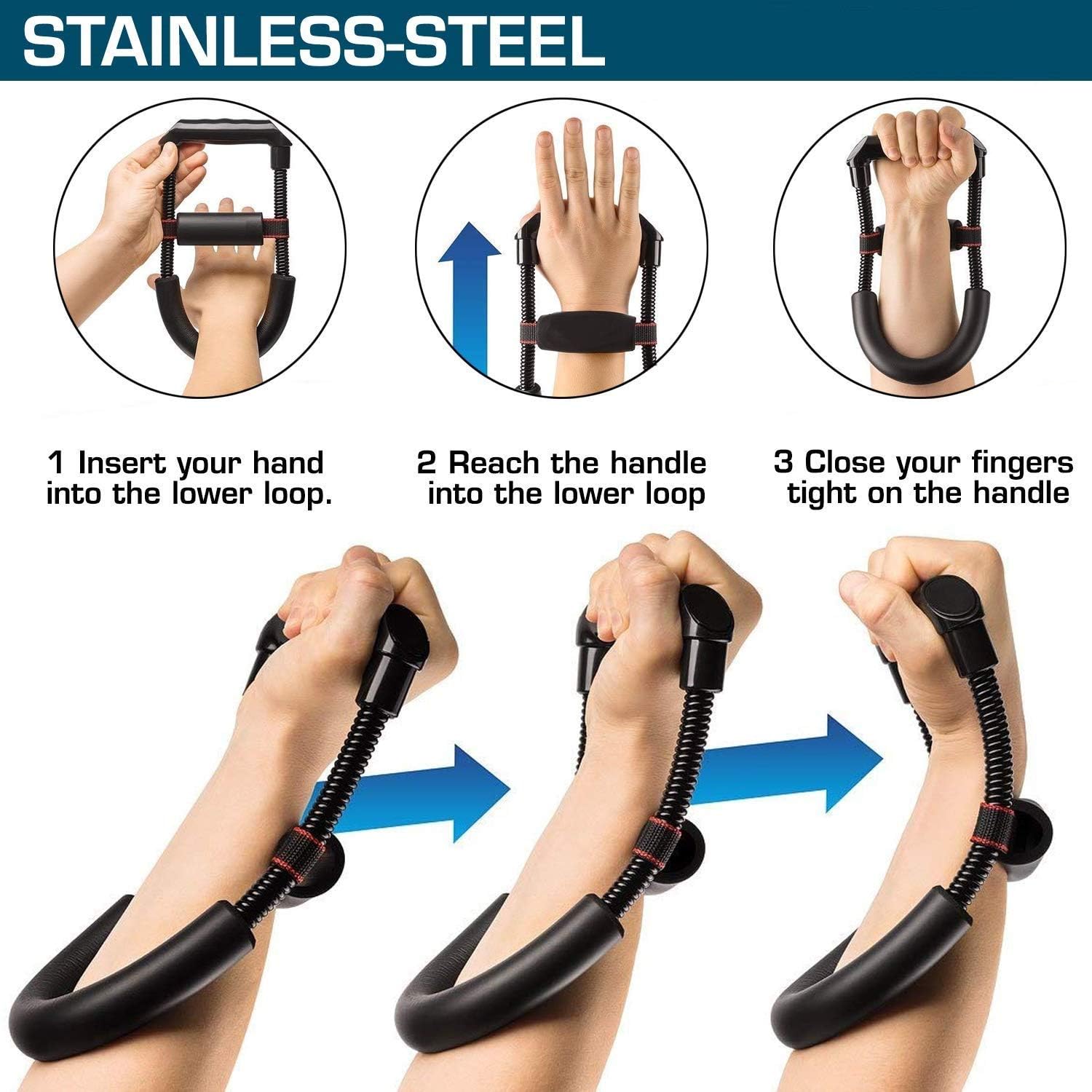 Adjustable Hand Gripper Exerciser Wrist Exercise Equipment Forearm Strengthener