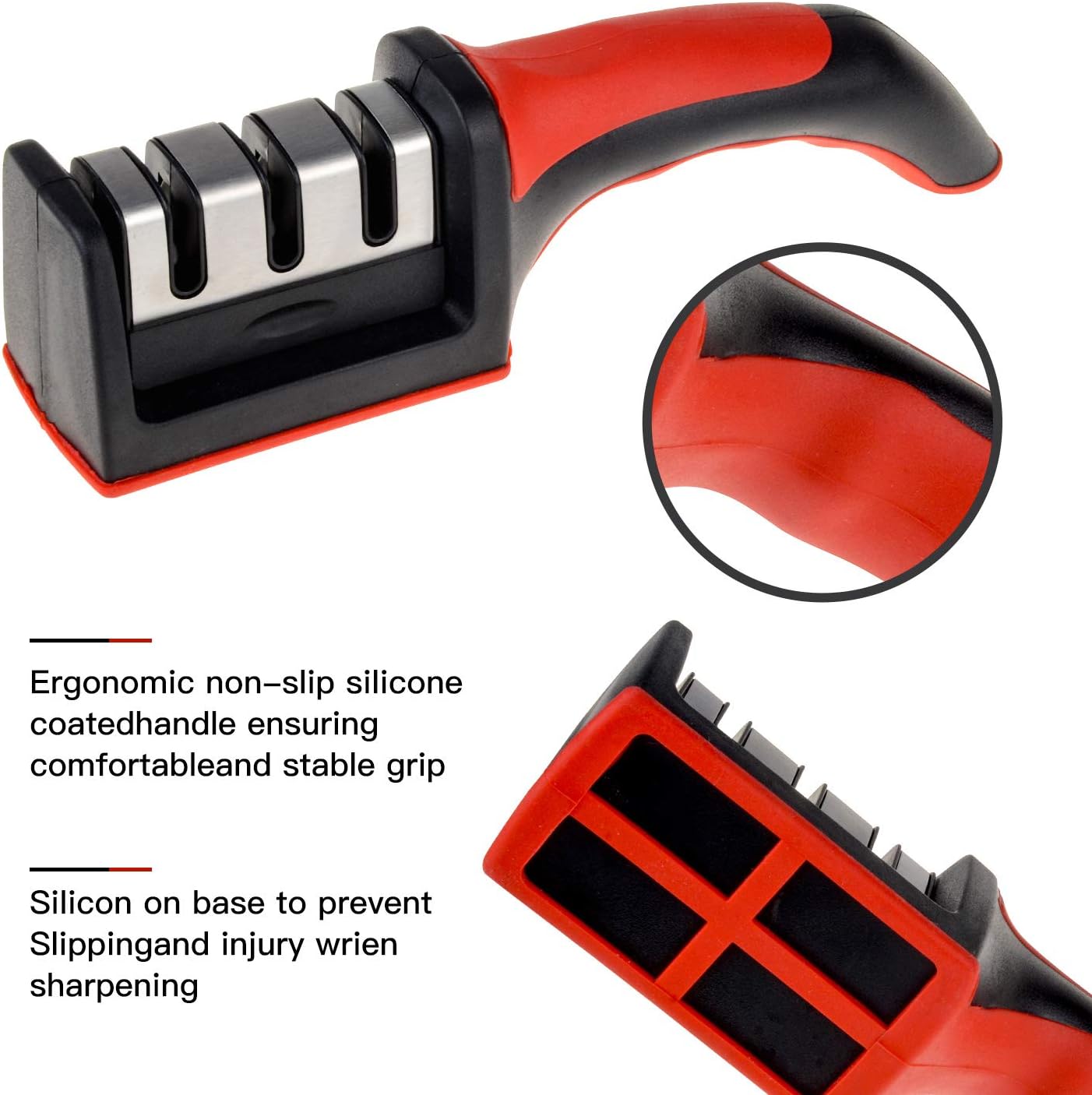Knife Sharpener,3-Stage，blade sharpener Professional Kitchen Knife Sharpeners