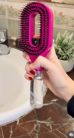 Hair Brush with Spray Mister